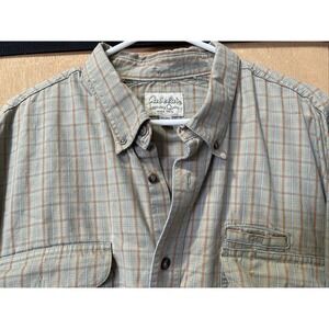 Cabela's‎ Men's Long Sleeve Plaid Fishing Hunting Shirt Adjustable Sleeves 2XL